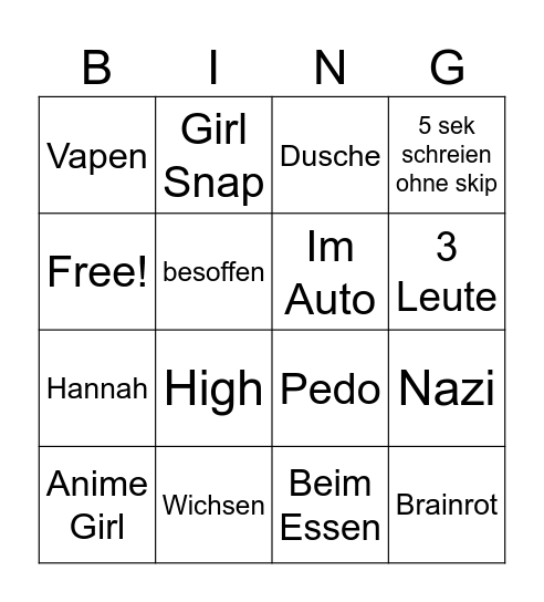 OmeTV Bingo Card