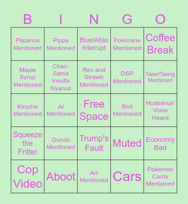 Nyanus Stream 2/19/2026 Bingo Card