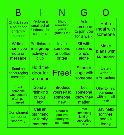 Mental Health Awareness Month Bingo Card