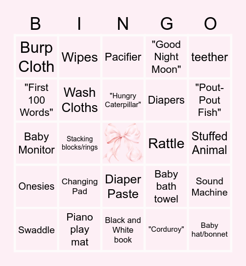 Baby BINGO Card