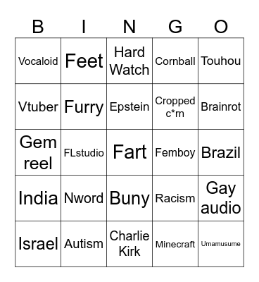 Instagram Bingo Card