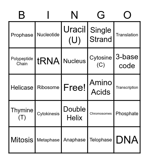 DNA BINGO Card