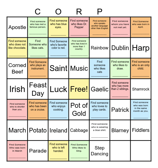 Find Someone Who... Bingo Card