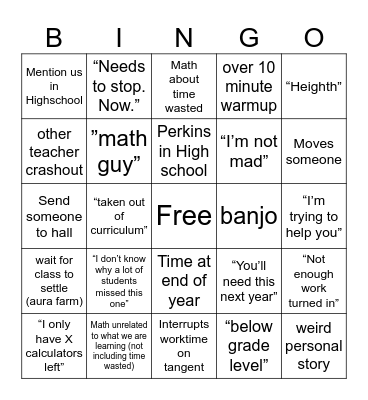 Mr. PP Bingo Card