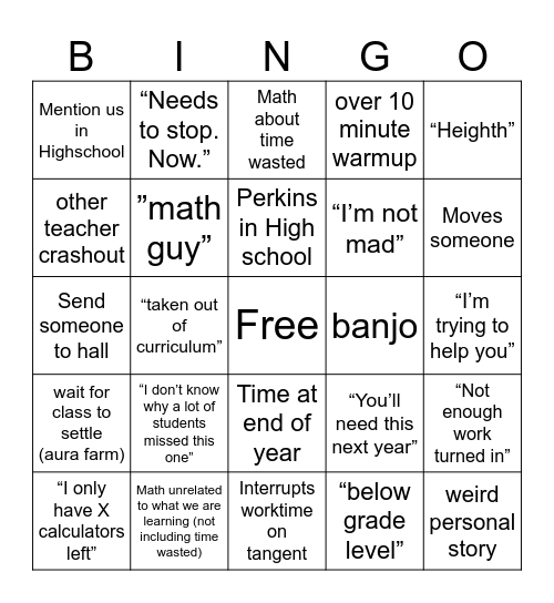 Mr. PP Bingo Card