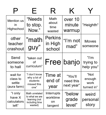 Mr. PP Bingo Card