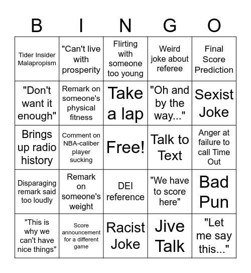El Pounce-o Bingo Card