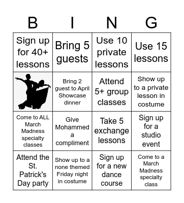 March Madness Bingo Card