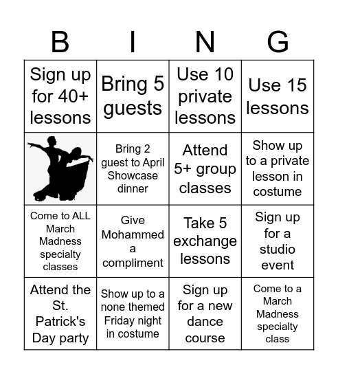 March Madness Bingo Card