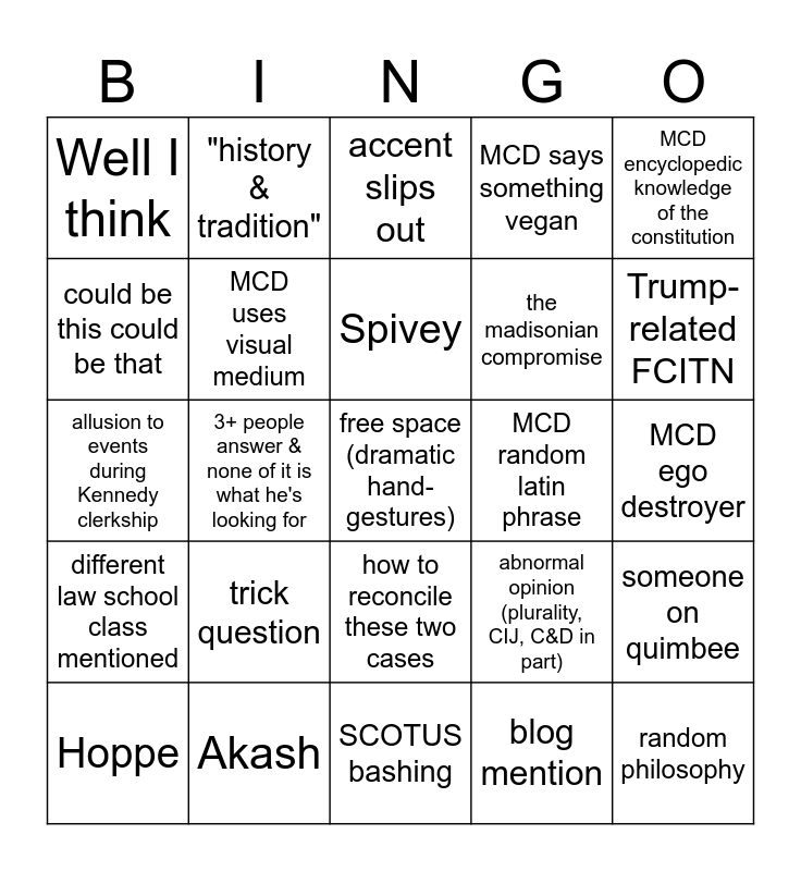 Fed Cts Bingo Card