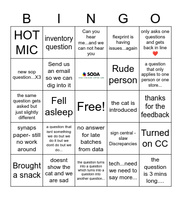 the amazing people Bingo Card