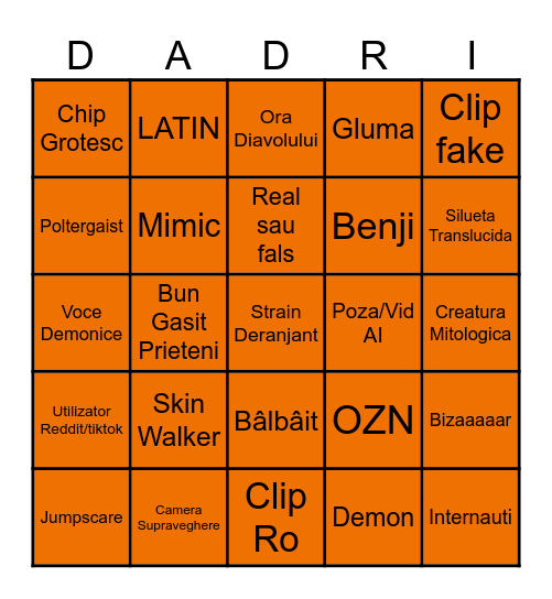 Bingo Paul Dadrian 2026 Bingo Card