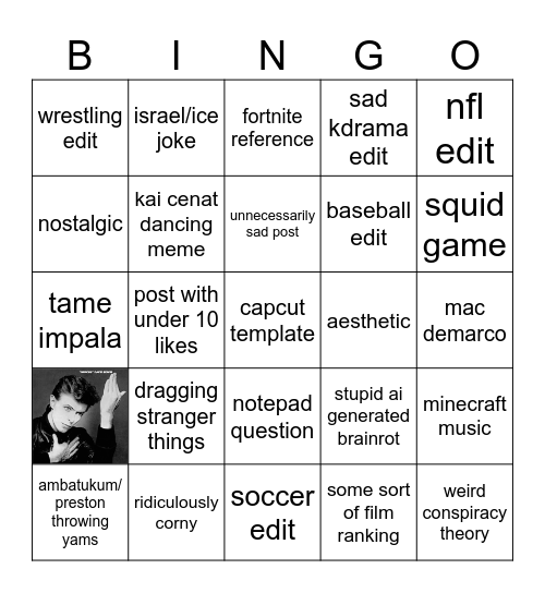 TikTok Bingo Card