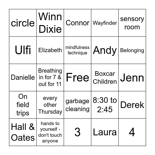26 Family Night Bingo Card