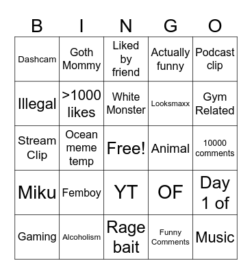 insta bingo Card