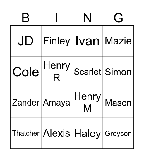 Correct Grid 7A General Class Trivia Bingo Card