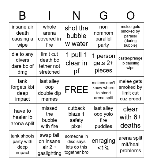 M10S BINGO Card