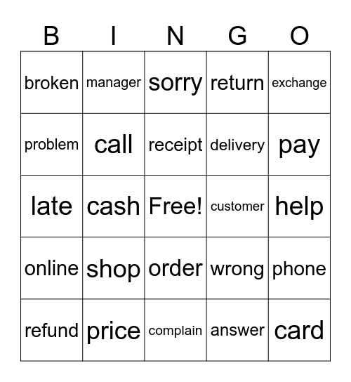 Unit 9D Vocab Bingo Card