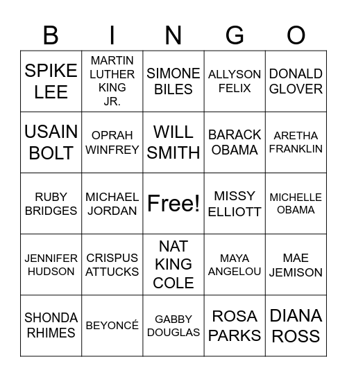 DCSM BLACK HISTORY BINGO 2 Bingo Card