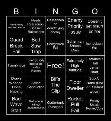 Cybergrind Sin Bingo! Bingo Card