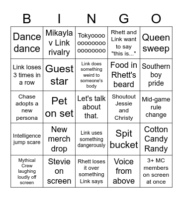 Good Mythical Morning Bingo Card