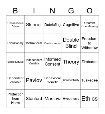 Psych Foundations Bingo Card