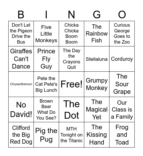 Right to Read Week Bingo Card