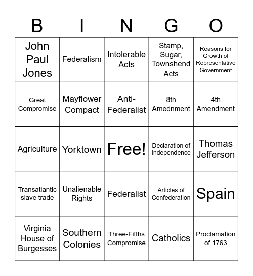 BM Review Day 1 Bingo Card