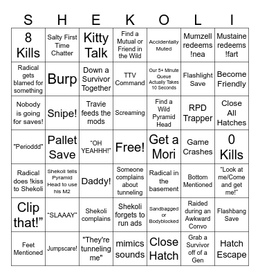 2 V 8 Bingo Card