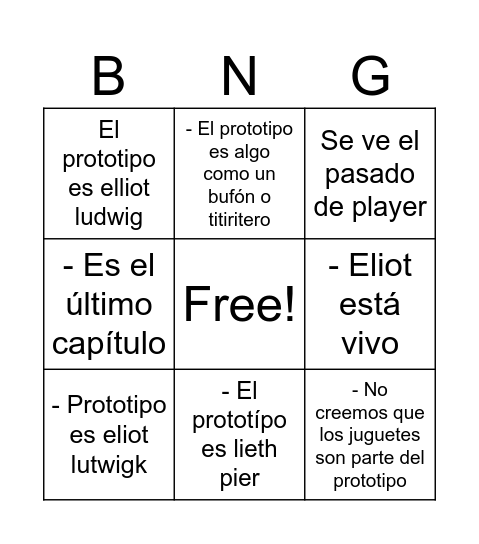 POPPYPLAYTIME 5 Bingo Card