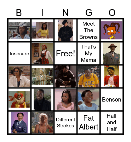 Black Sitcoms Bingo Card