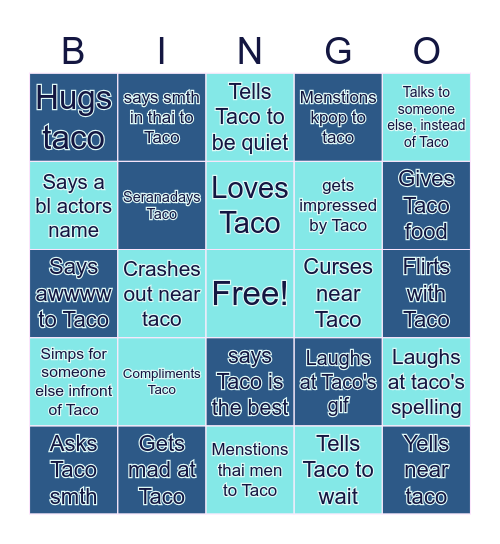 Chauntel Bingo Card