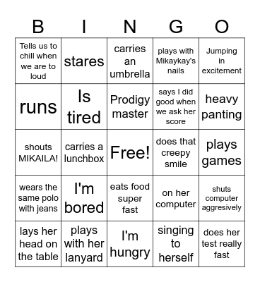 Kambrie Bingo Card