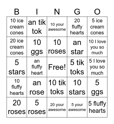 1 COIN BINGO LINGO Bingo Card