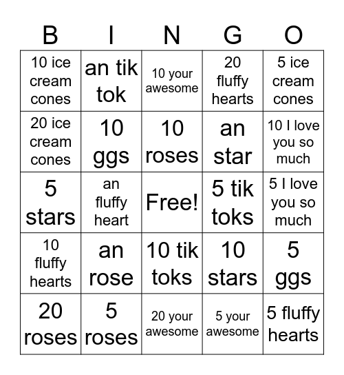 1 COIN BINGO LINGO Bingo Card