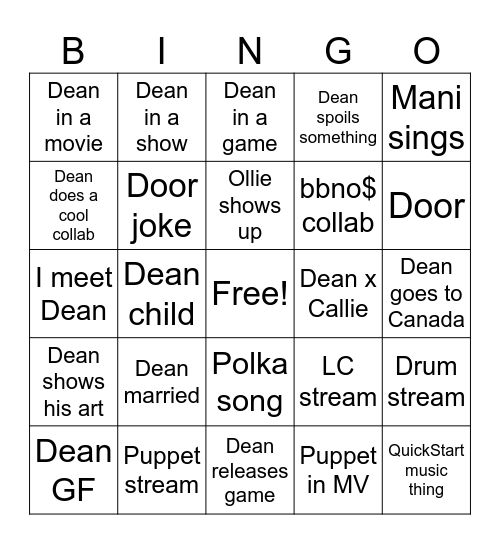 LSE bingo card Bingo Card