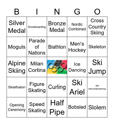 Winter Olympics Bingo Card