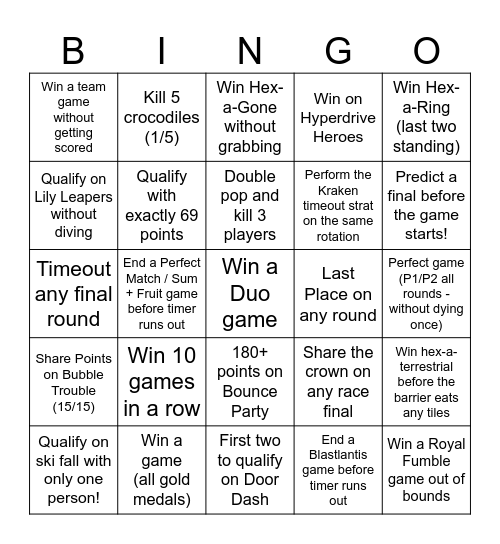 JNE x Fantsu Duos Bingo Card