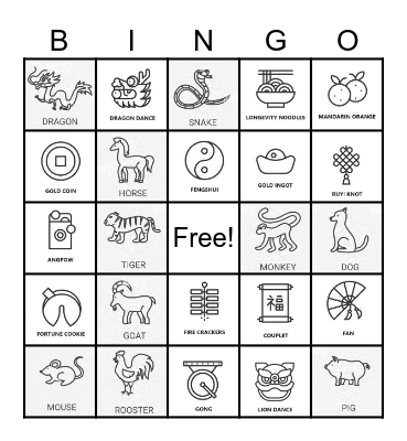 --- CHINESE NEW YEAR 2024 --- Bingo Card