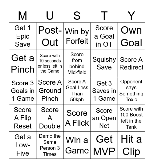 Roket Leege Bingo Card