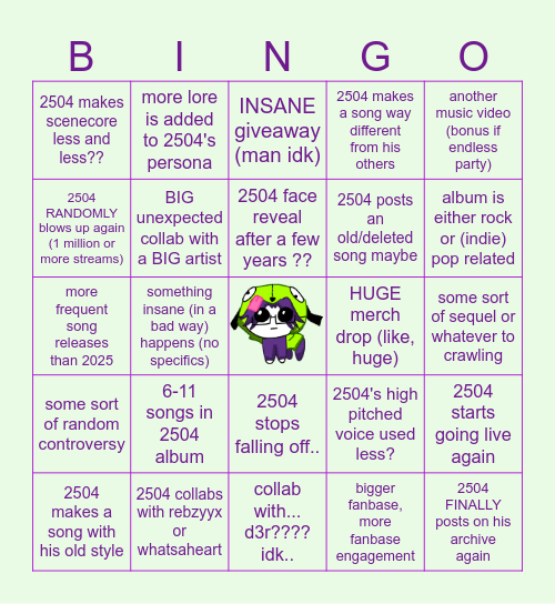 2504 bingo !! (2026-2027?) Bingo Card