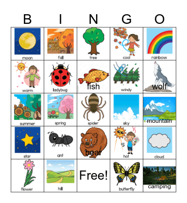 NATURE Bingo Card