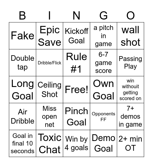 RL Bingo Card
