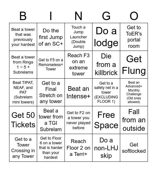 EToH Bingo Card