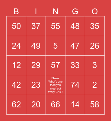 CELLIES HUAT HUAT YEAR 2026 Bingo Card