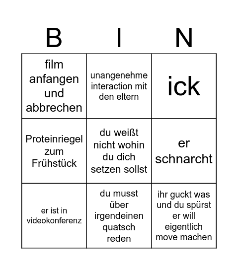 Entscheidendes Date Bingo Card