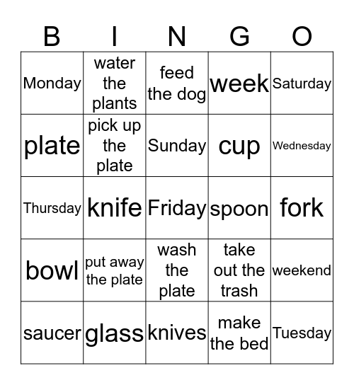 unit 1 and 2 Bingo Card