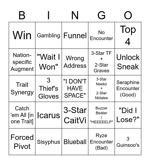 TFT Double Up Bingo Card
