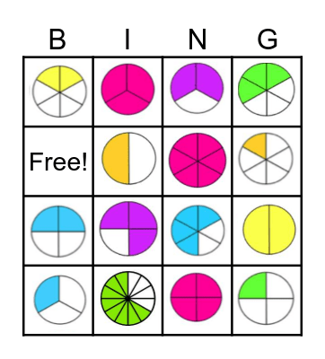 FRACTION BINGO EXTRAVAGANZA Bingo Card