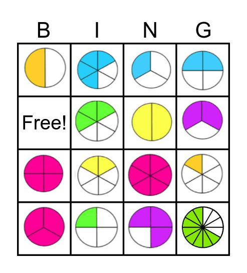 FRACTION BINGO EXTRAVAGANZA Bingo Card